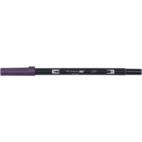 Tombow Dual Brush Pen ABT, 2 tips: Brush/Fine pen, dark plum