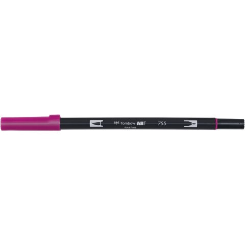 Tombow Dual Brush Pen ABT, 2 tips: Brush/Fine pen, rubine red