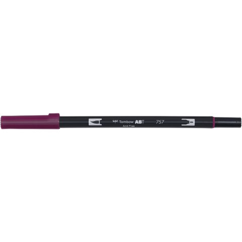 Tombow Dual Brush Pen ABT, 2 tips: Brush/Fine pen, port red
