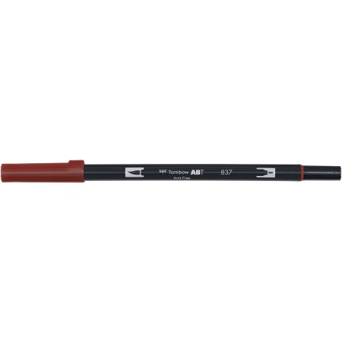 Tombow Dual Brush Pen ABT, 2 tips: Brush/Fine pen, wine red