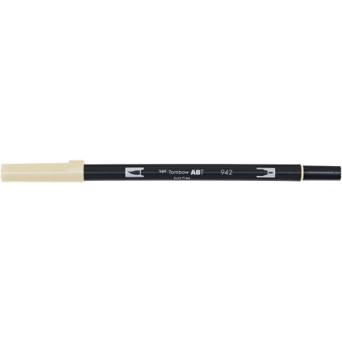 Tombow Dual Brush Pen ABT, 2 tips: Brush/Fine pen, cappuccino