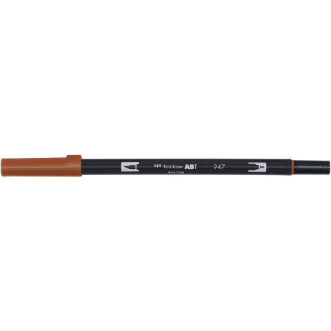 Tombow Dual Brush Pen ABT, 2 tips: Brush/Fine pen, burnt sienna