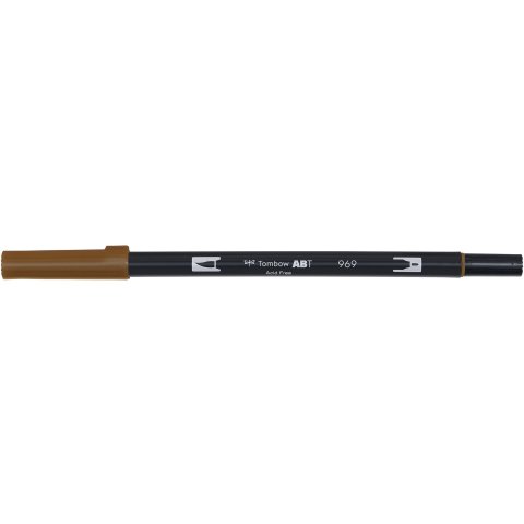 Tombow Dual Brush Pen ABT, 2 tips: Brush/Fine pen, chocolate