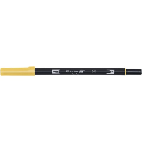 Tombow Dual Brush Pen ABT, 2 tips: Brush/Fine pen, light ochre