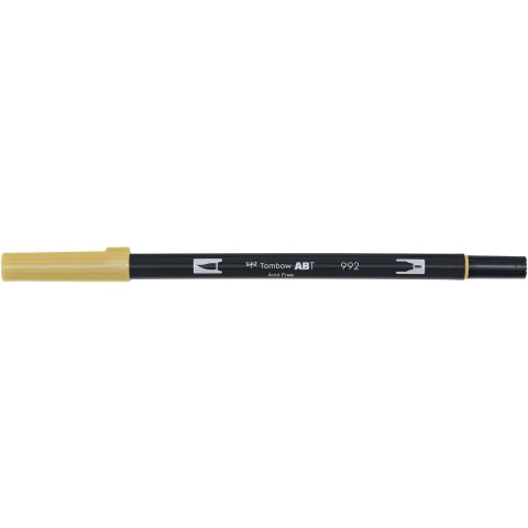 Tombow Dual Brush Pen ABT, 2 tips: Brush/Fine pen, sand