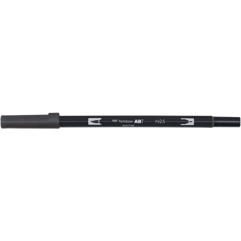 Tombow Dual Brush Pen ABT, 2 tips: Brush/Fine pen, lamp black