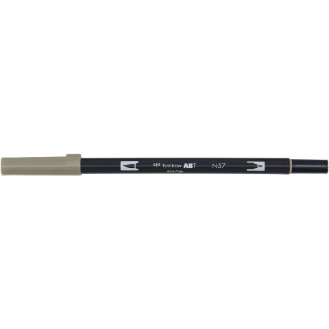 Tombow Dual Brush Pen ABT, 2 puntas: Pincel/fino Bolígrafo, gris cálido 5