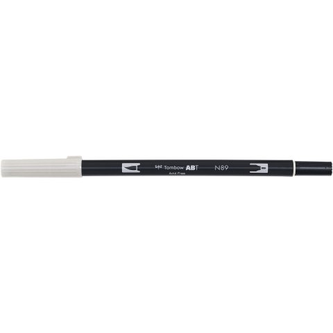 Tombow Dual Brush Pen ABT, 2 punte: Pennello/fine Penna, grigio caldo 1