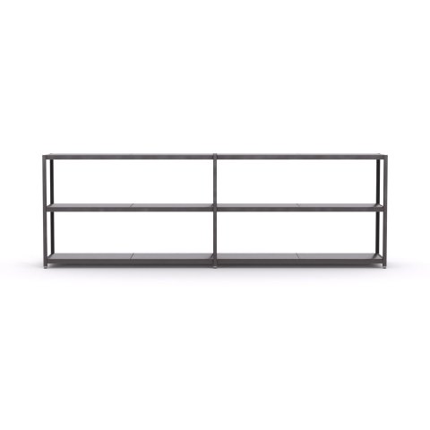 Modulor shelf M5.3 785x2375x400mm, raw steel + clear lacquer, GL
