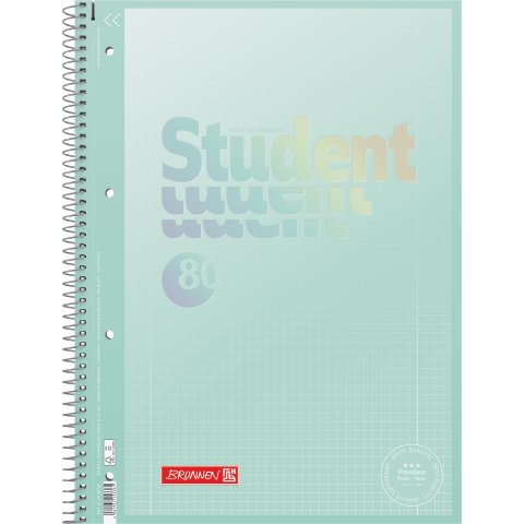 Brunnen cuaderno Collegeblock Premium Student DIN A4, 80 hojas, doble margen, cuadriculado, como nuevo