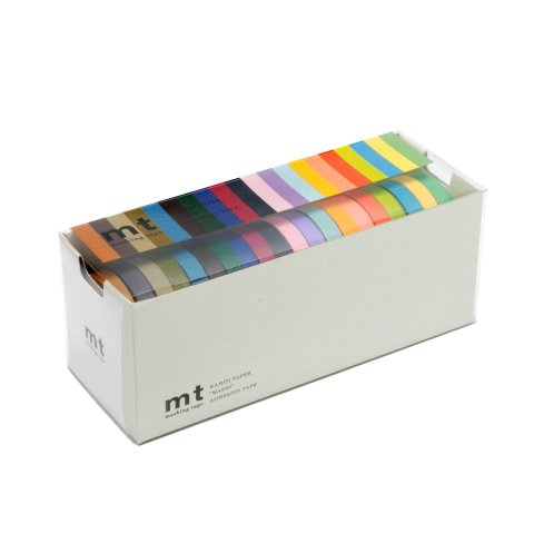 Mt Masking Tape, Washi cinta adhesiva uni, set Juego de 20, w = 7 mm, l= 7 m 20 colores (MT20P002RZ)