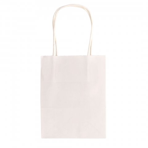 Bolsas de papel folia con asa de papel retorcido 150 x 120 x 55 mm, blanco