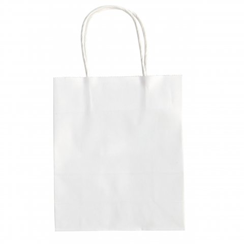 Bolsas de papel folia con asa de papel retorcido 210 x180 x 80mm, blanco