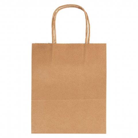 Folia Paper Bags With Twisted Paper Handle 18 x 8 x 21 cm, natural