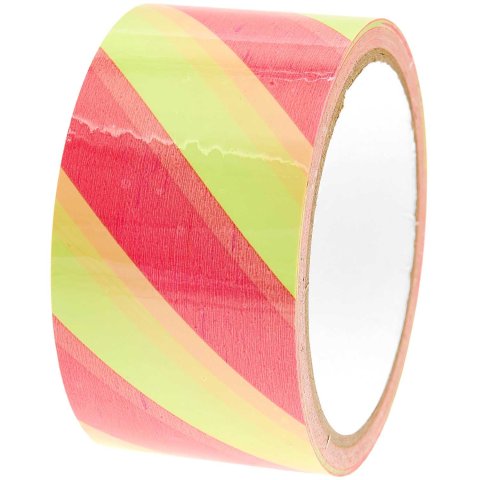 Paper Poetry decorative packaging tape 50 mm x 32 m, pistachio/neon pink striped