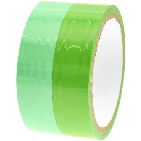 Paper Poetry decorative packaging tape 50 mm x 32 m, turquoise/neon green stripes