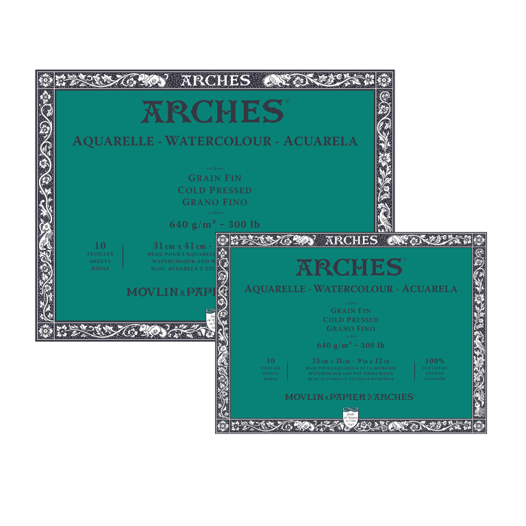 Arches watercolor block fine natural white, 100 % CO