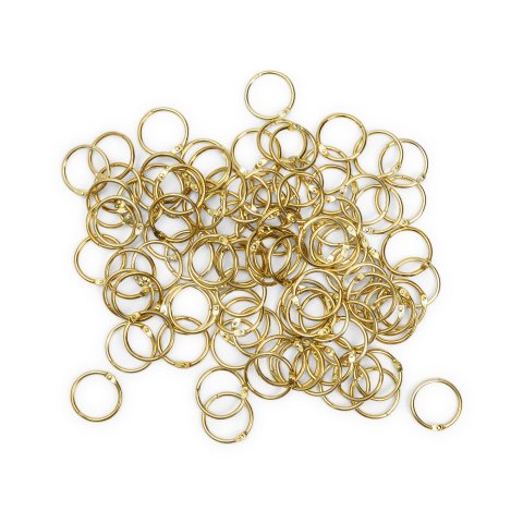 Binder rings, brass-plated ø i. 19 x 2,5 mm (3/4'), 10 pieces