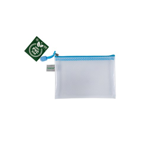 Sacchetto a chiusura lampo in EVA Candy (senza PVC) 128 x 183 mm per DIN A6, blu trasparente