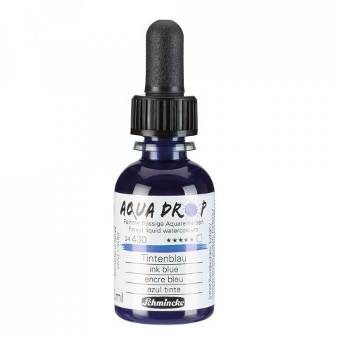 Schmincke flüssige Aquarellfarbe Aqua Drop pigmentbasiert, 30 ml, Tintenblau (430)