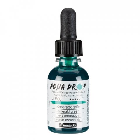 Schmincke flüssige Aquarellfarbe Aqua Drop pigmentbasiert, 30 ml, Smaragdgrün (500)