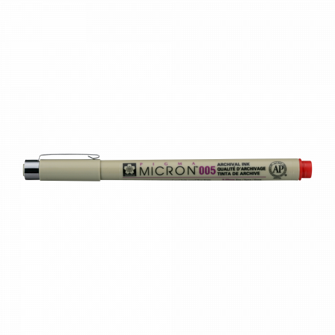Sakura´s Micron Pigma pen pen 005, line width 0,2 mm, red