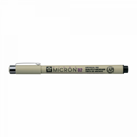 Sakura´s Micron Pigma pen pen 02, line width 0,3 mm, black