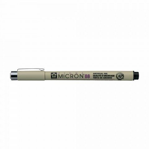 Sakura Fineliner Pigma Micron Stift 08 Strichbreite 0,5 mm, schwarz