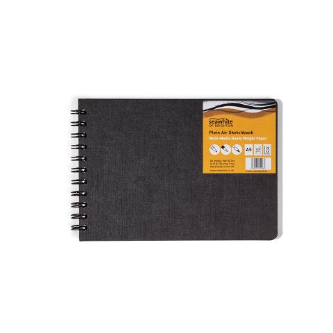 Seawhite Aquarellbuch Hardcover weiß 220 g/m² glatt, 210x305 mm, DIN A4 QF, 20 Bl/40 S, Spirale