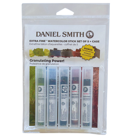 Daniel Smith Watercolor Stick, Set 5 x 12 ml, Granulating Power