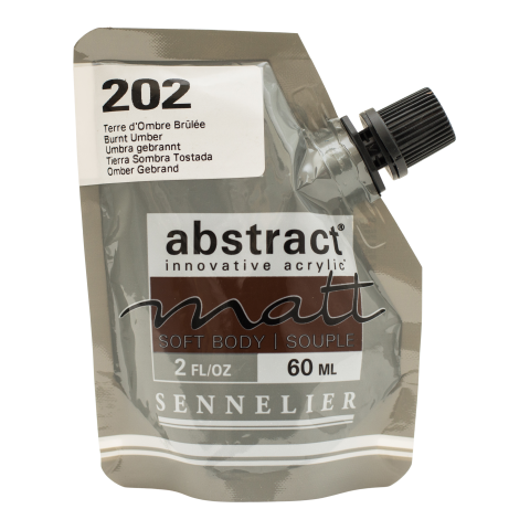 Sennelier Pittura acrilica astratta opaca Confezione morbida 60 ml, Umbra Burnt (202)