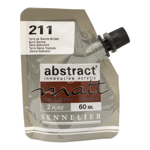 Sennelier Pittura acrilica astratta opaca Confezione morbida da 60 ml, Siena Bruciata (211)
