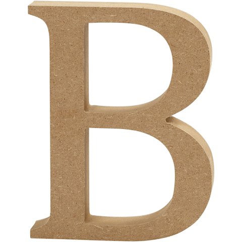 MDF Buchstaben, braun h=130, b=ca.115, s=20 mm, B