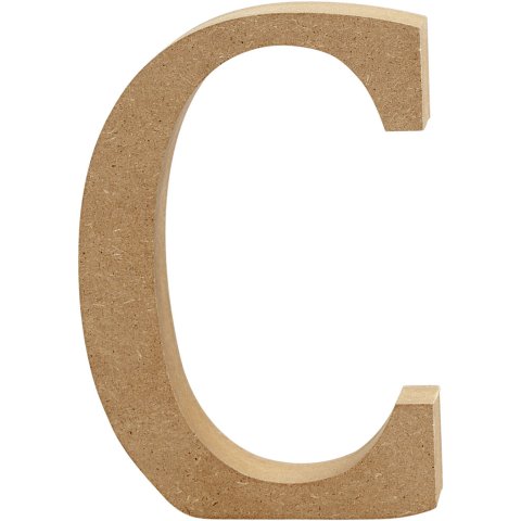 Lettere in MDF, marrone h=130, b=ca.115, s=20 mm, C