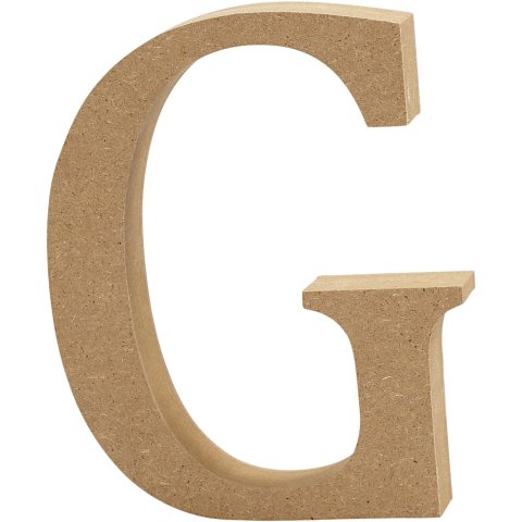 Lettere in MDF, marrone h=130, b=ca.115, s=20 mm, G