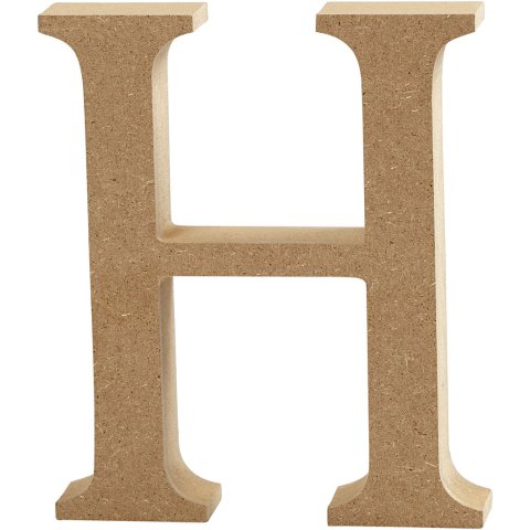Lettere in MDF, marrone h=130, b=ca.115, s=20 mm, H