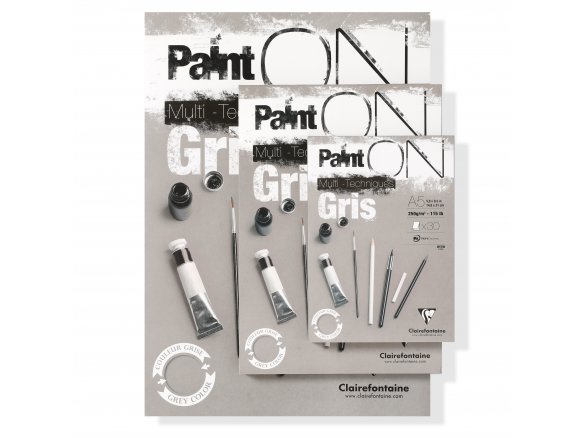 Clairefontaine Mixed Media Block Paint'ON Gris