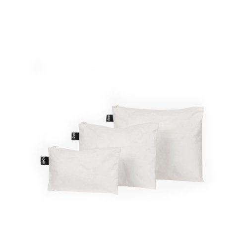 Loqi Zip Pockets Tyvek Zipper Bag 3 sizes, white