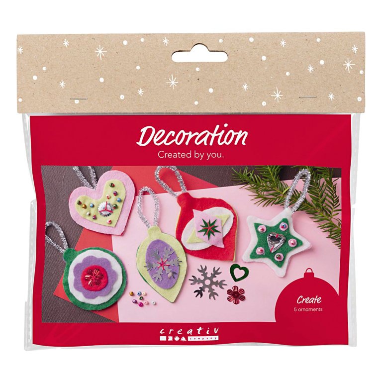 Kit de manualidades: colgantes navideños de fieltro
