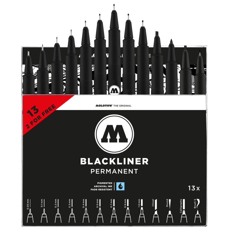 Molotow Blackliner Permanent, 13er-Set
