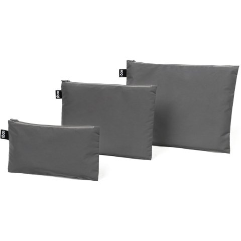 Loqi zipper pouch zipper pockets reflective 3 sizes, silver