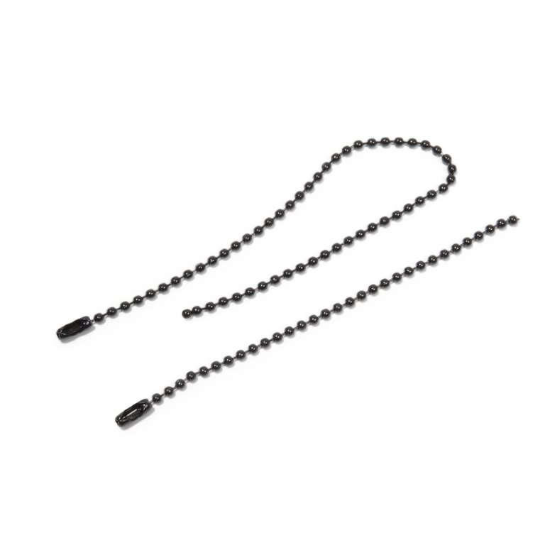 Ball chain with fastener, black