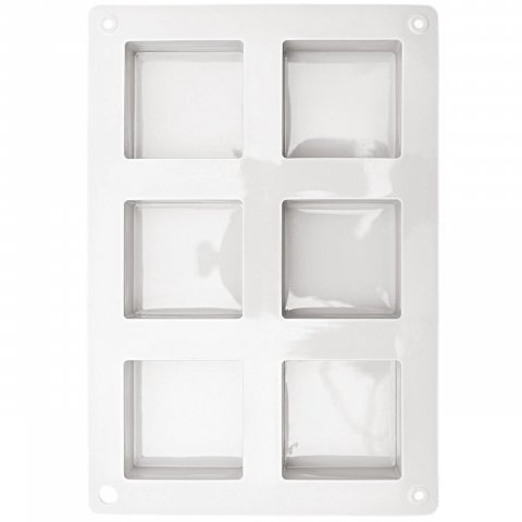 Silicona de molde 180 x 180 x 35 mm, 6 formas, cuadradas