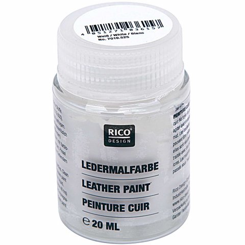 Leather paint glass bottle 20 ml, white (505)