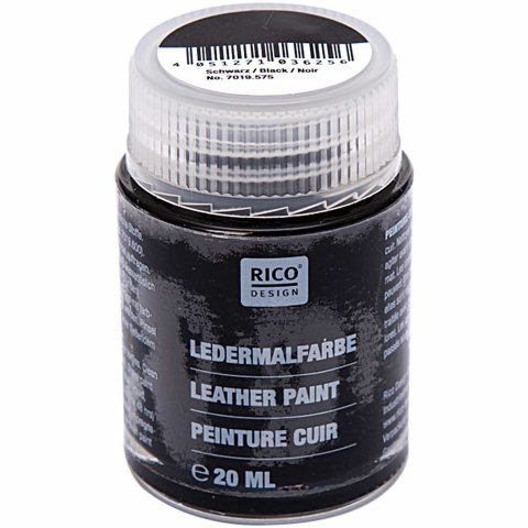 Leather paint glass bottle 20 ml, black (575)