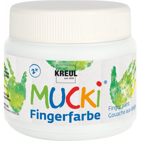 Mucki fingerpaints plastic can 150 ml, white