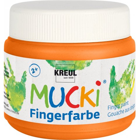 Mucki fingerpaints plastic can 150 ml, orange