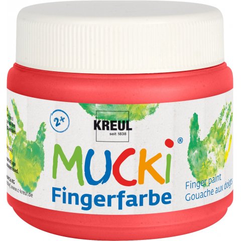 Mucki fingerpaints plastic can 150 ml, red