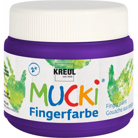 Pintura para los dedos, Mucki Lata de plástico 150 ml, violeta