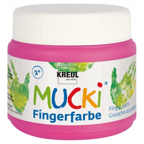 Pintura para los dedos, Mucki Tarro de plástico 150 ml, rosa neón